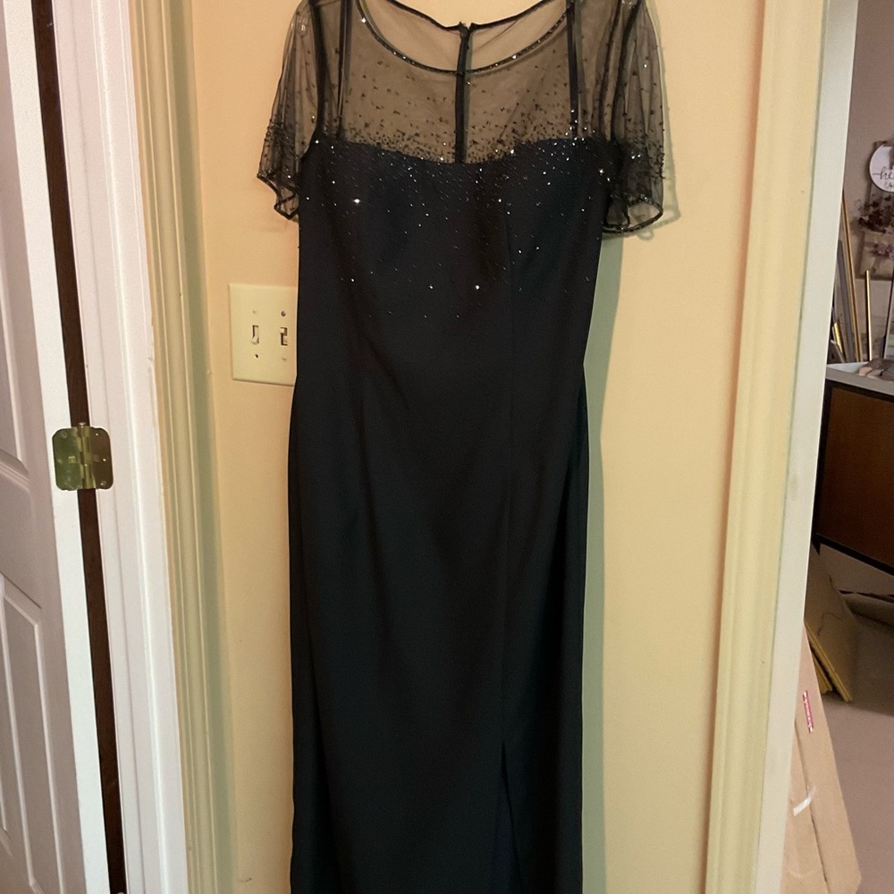 Michaelangelo Black floor length Mothers dress for elegant wedding